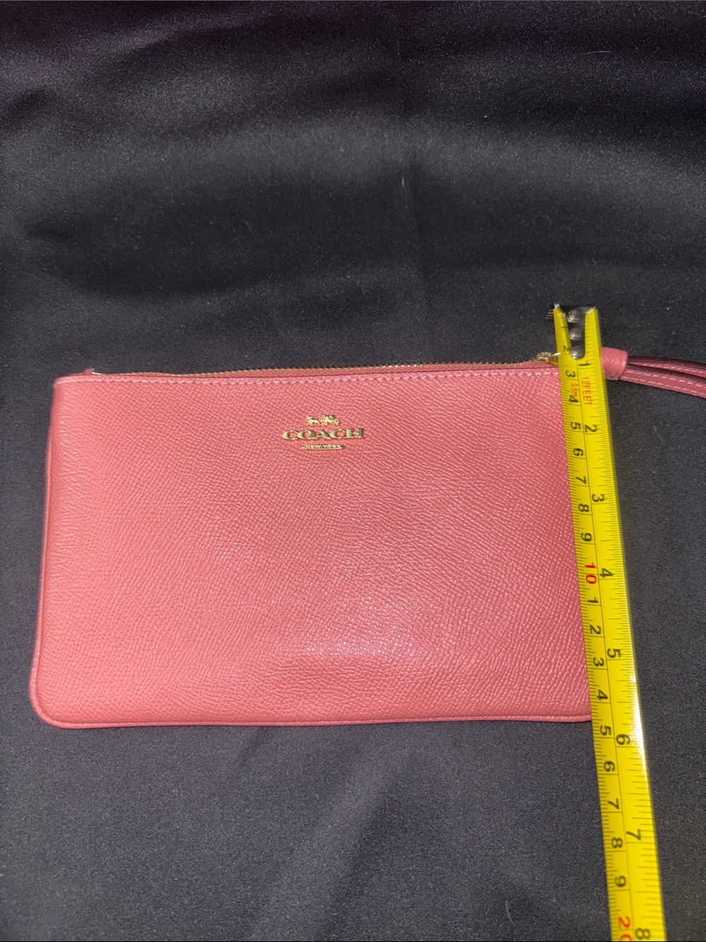 Coach Coral Pink Leather Wristlet Clutch - Picture 6 of 6